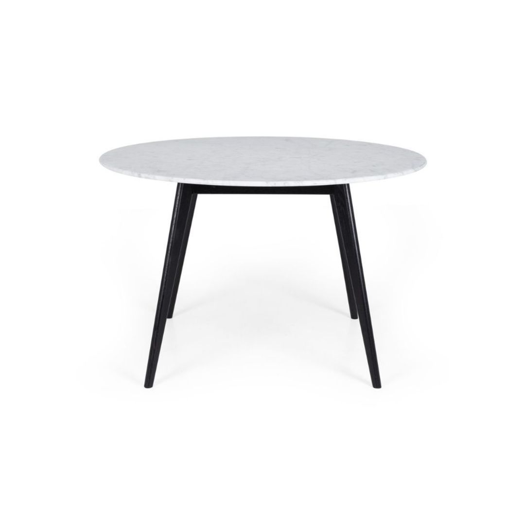 Radius Marble Round Dining Table Black Oak Leg 120CM image 0